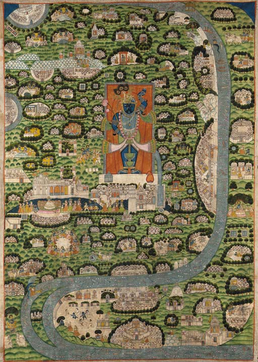 A 19th-century pichhvai of the Vraj Parikrama